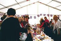 Inside the children's tea tent