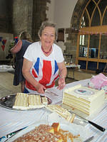 Bryony Fenemore in charge of the cake