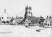 Drawing of Market Place by N J Finnerty
