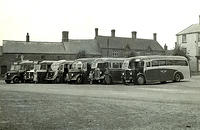 Stanley Hall's fleet of coaches, c1948