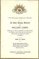 William Loder French - Funeral Service front page