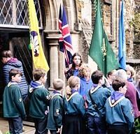 Scouts at the church