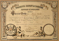 Horace Tibbetts certificate as farrier and blacksmith
