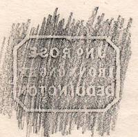 Pencil Rubbing from the Rose Ironmonger Sack Stamp