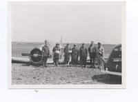 Tribesmen guarding crashed aircraft