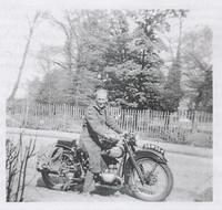 John Fortescue on Royal Signals motorbike