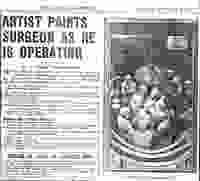 Tom paints surgeon at St. George's - 1937 - newspaper report