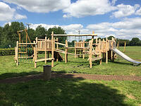 Multi-play structure in the adventure playground
